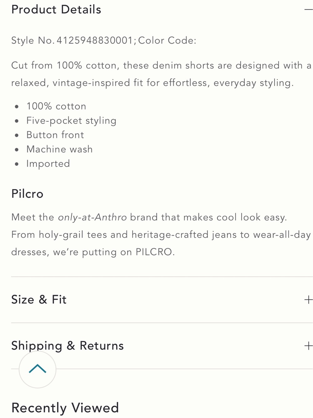 Anthropologie Pilcro Blue High Waisted Jean Shorts The Everyday Denim Shorts - Picture 7 of 9
